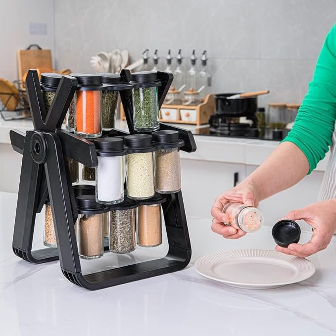 Rotating Spice Rack Organizer , منظم التوابل الدوّار من