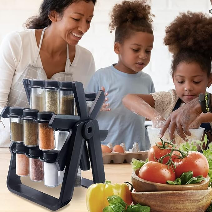 Rotating Spice Rack Organizer , منظم التوابل الدوّار من