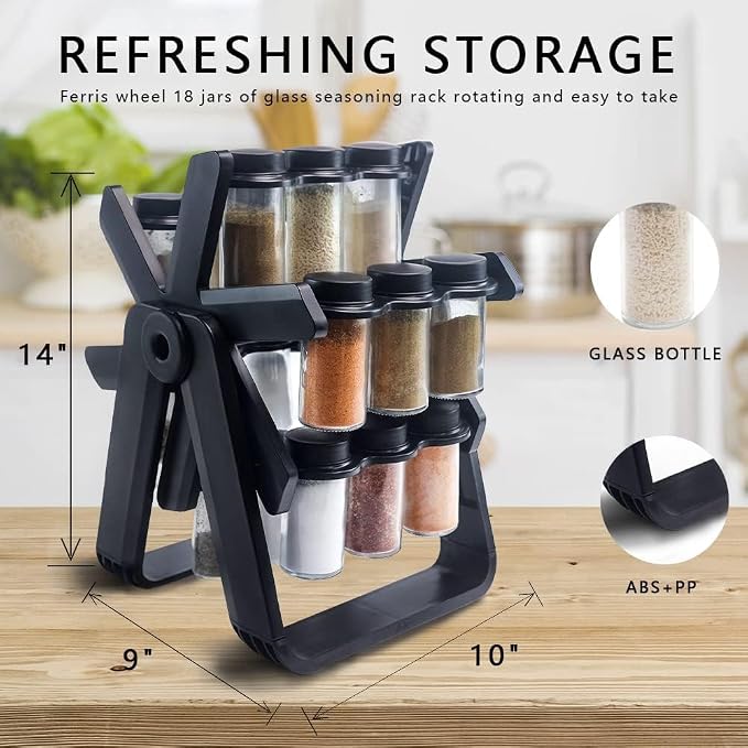Rotating Spice Rack Organizer , منظم التوابل الدوّار من
