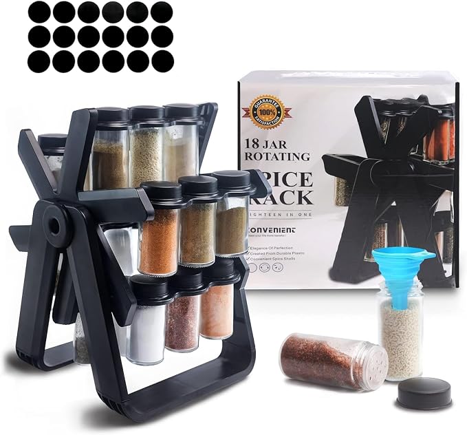 Rotating Spice Rack Organizer , منظم التوابل الدوّار من