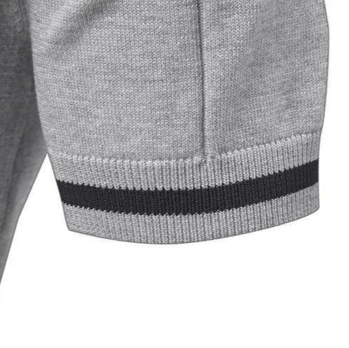Men’s Quarter-Zip Ribbed Knit Polo Shirt