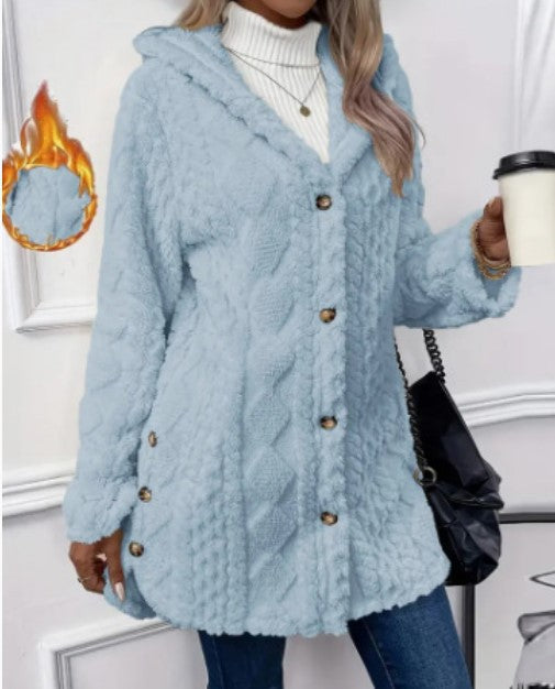 ❄️ Women's Loose-Fit Hooded Plush Jacket
