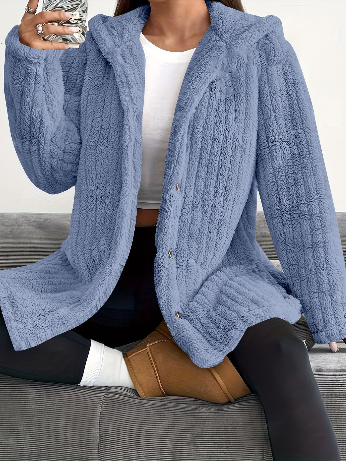 ❄️ Women's Loose-Fit Hooded Plush Jacket