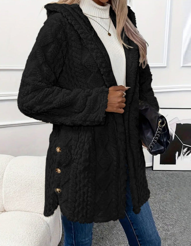 ❄️ Women's Loose-Fit Hooded Plush Jacket