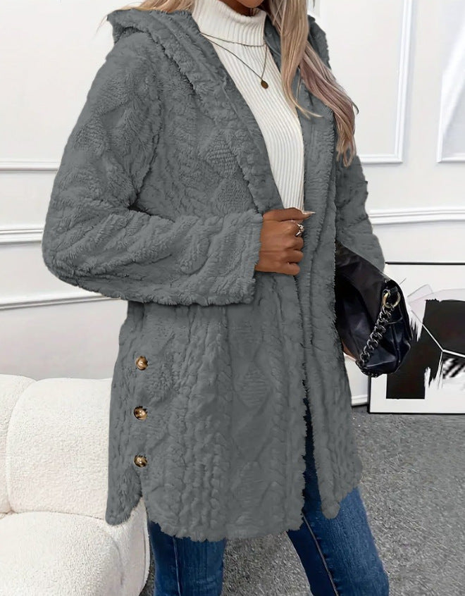 ❄️ Women's Loose-Fit Hooded Plush Jacket