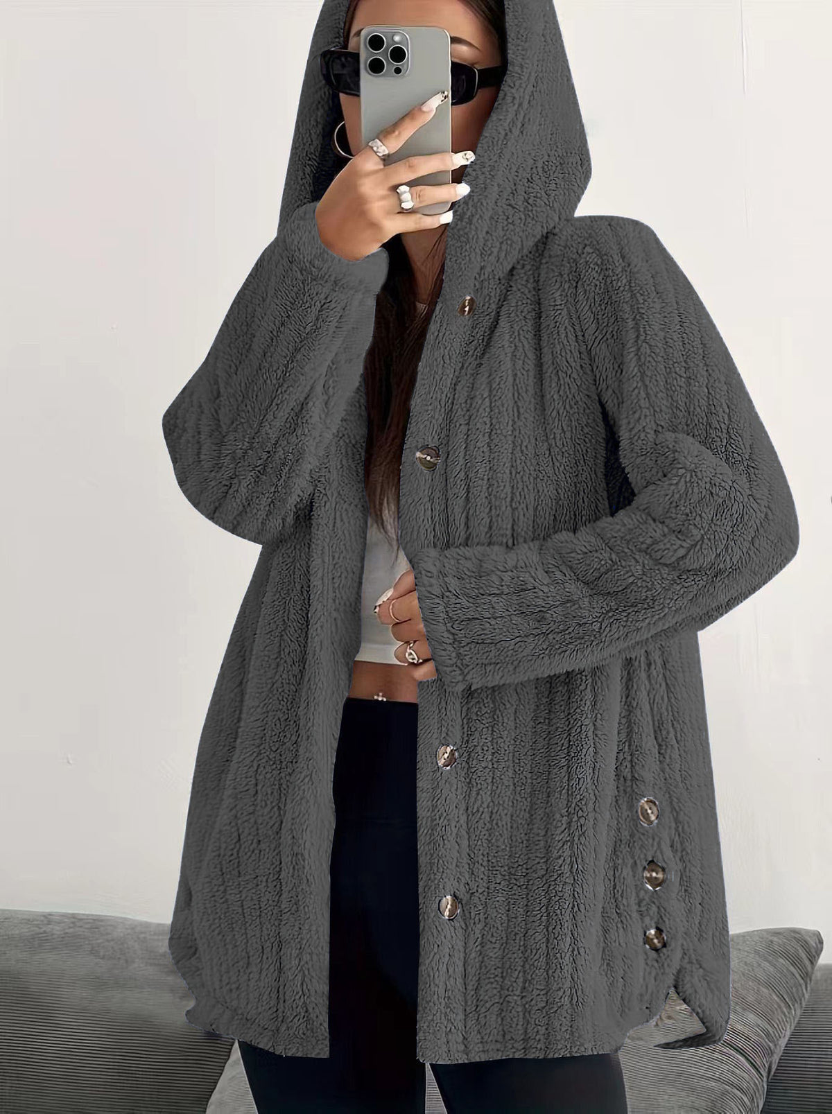 ❄️ Women's Loose-Fit Hooded Plush Jacket