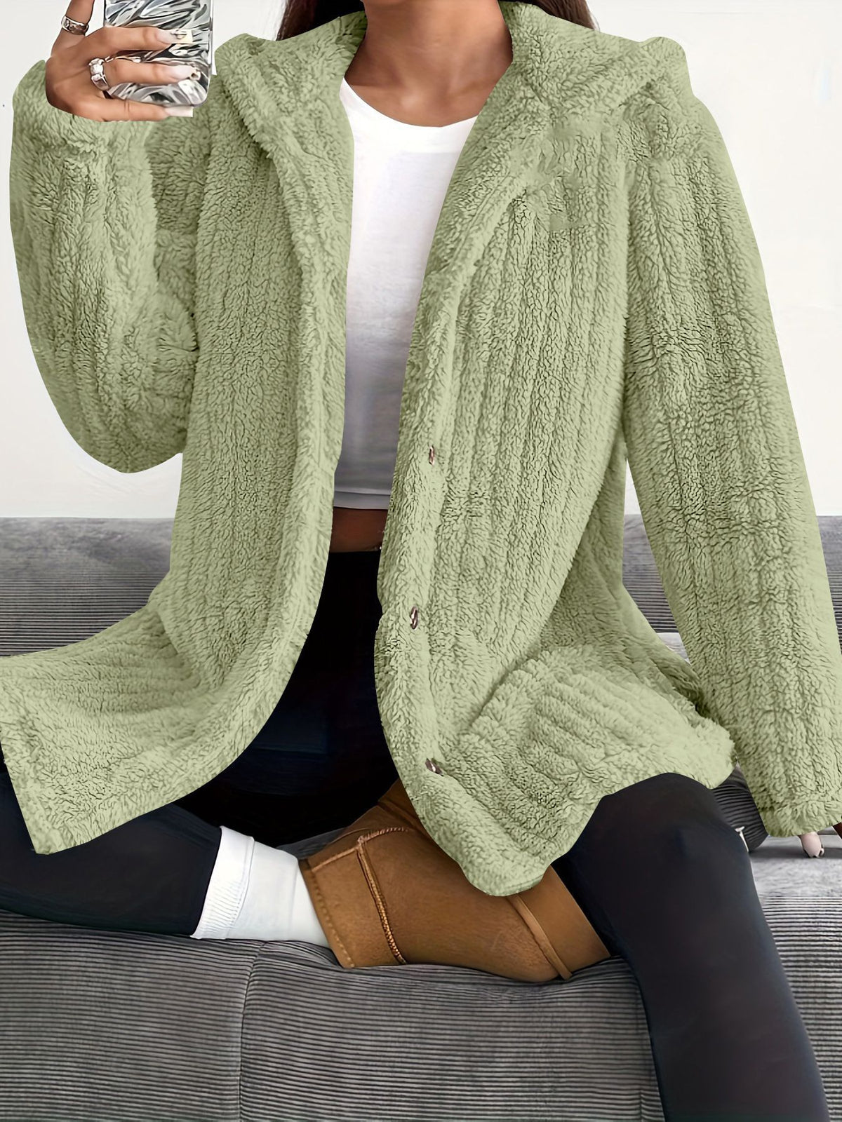 ❄️ Women's Loose-Fit Hooded Plush Jacket