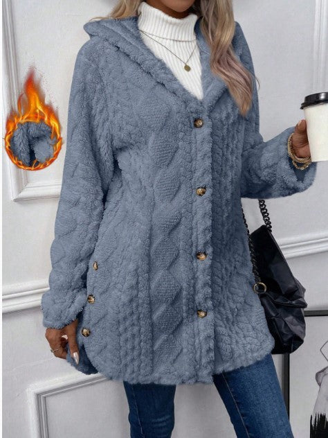 ❄️ Women's Loose-Fit Hooded Plush Jacket