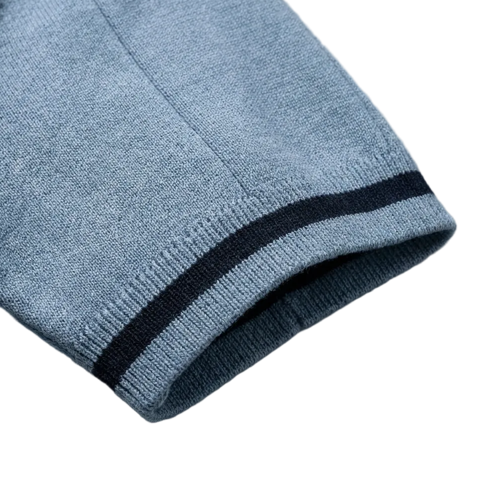Men’s Quarter-Zip Ribbed Knit Polo Shirt