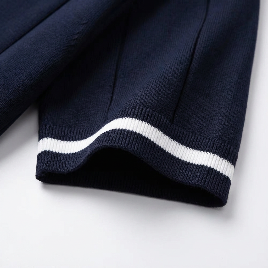 Men’s Quarter-Zip Ribbed Knit Polo Shirt