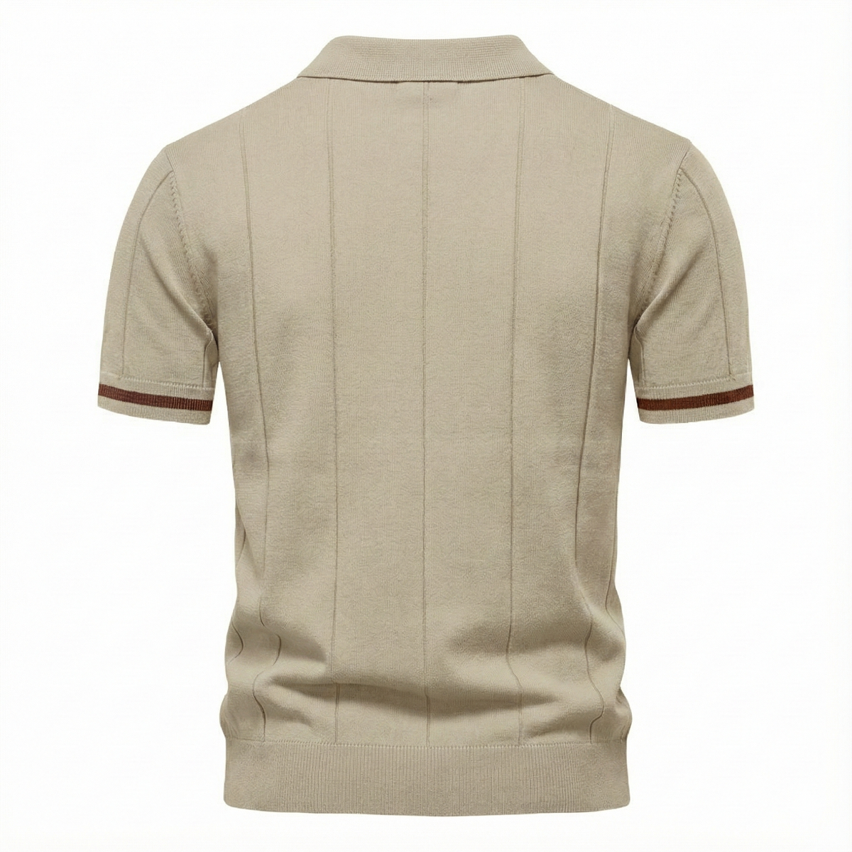 Men’s Quarter-Zip Ribbed Knit Polo Shirt