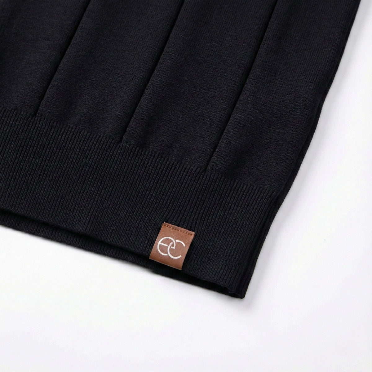 Men’s Quarter-Zip Ribbed Knit Polo Shirt