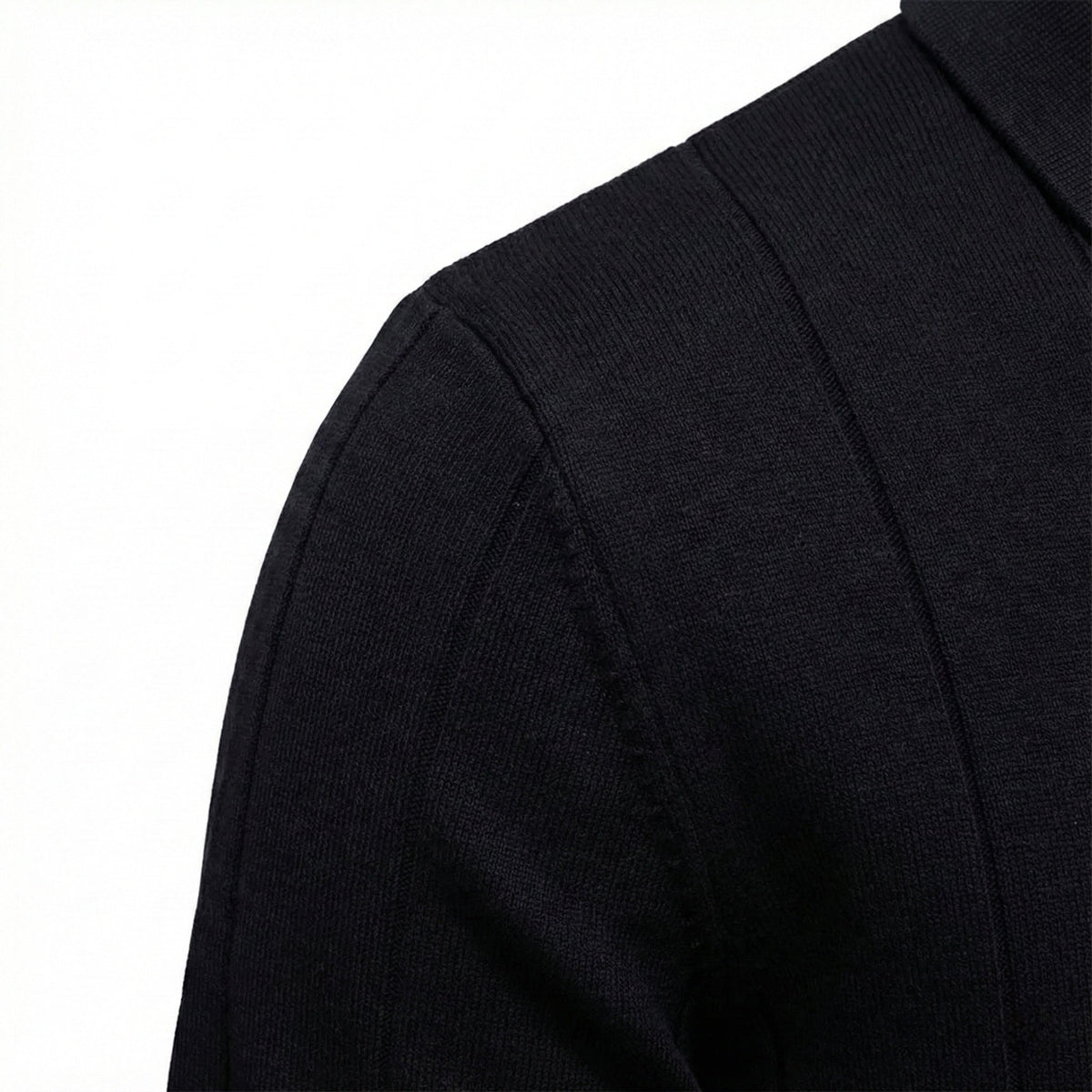 Men’s Quarter-Zip Ribbed Knit Polo Shirt