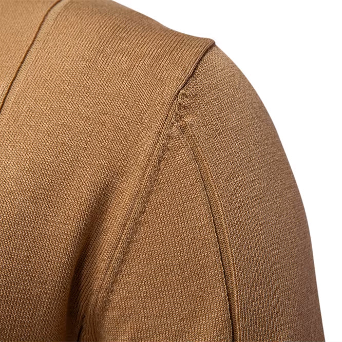 Men’s Quarter-Zip Ribbed Knit Polo Shirt