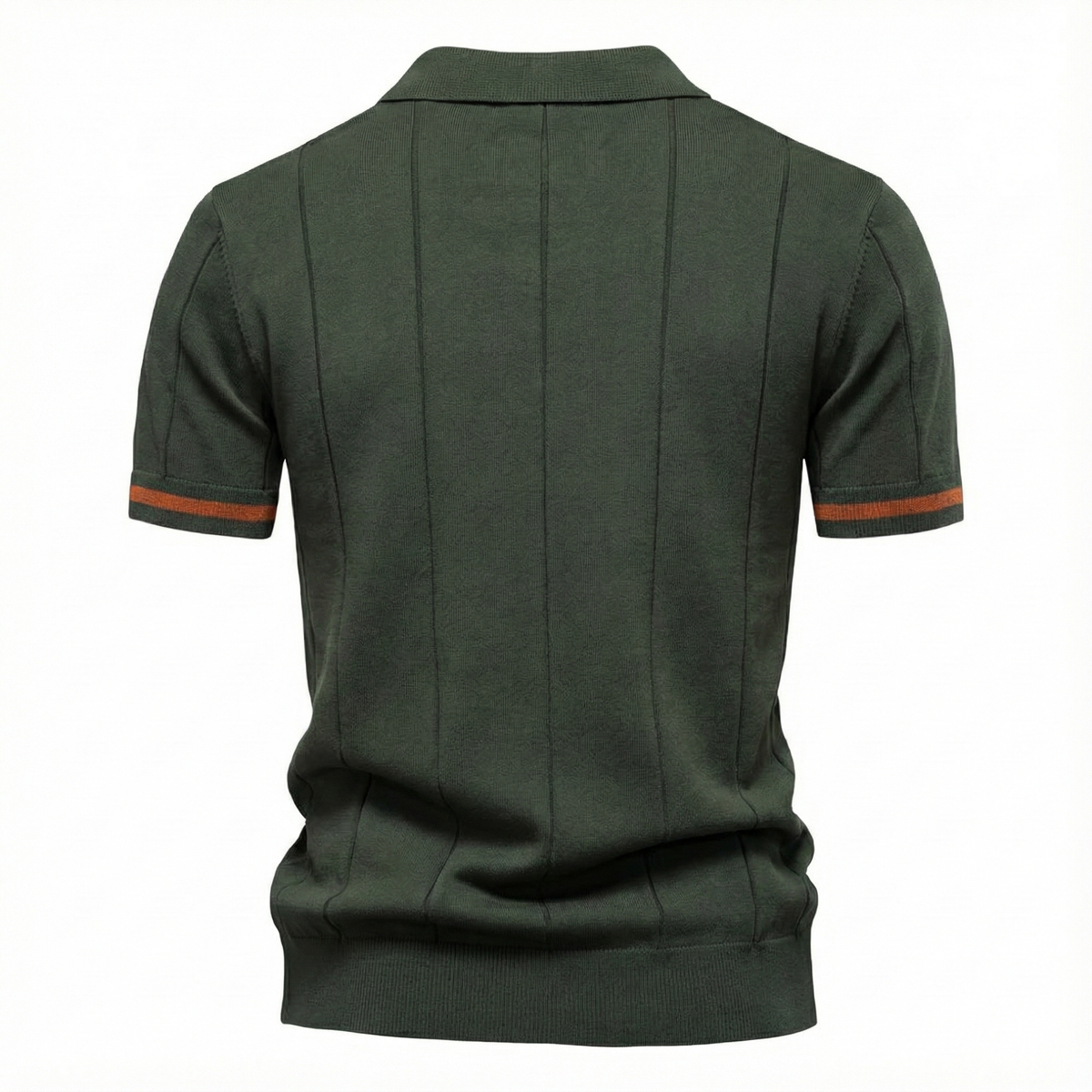 Men’s Quarter-Zip Ribbed Knit Polo Shirt