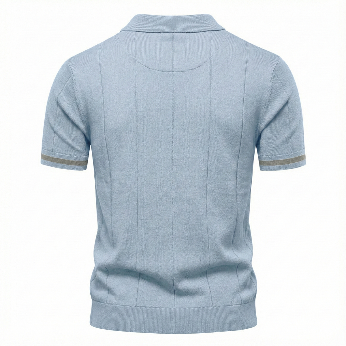 Men’s Quarter-Zip Ribbed Knit Polo Shirt