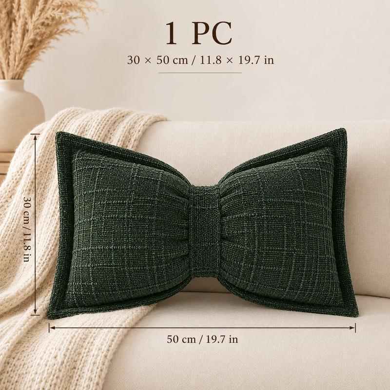 🎀🛋️ Soft Chenille Bow-Shaped Throw Pillow