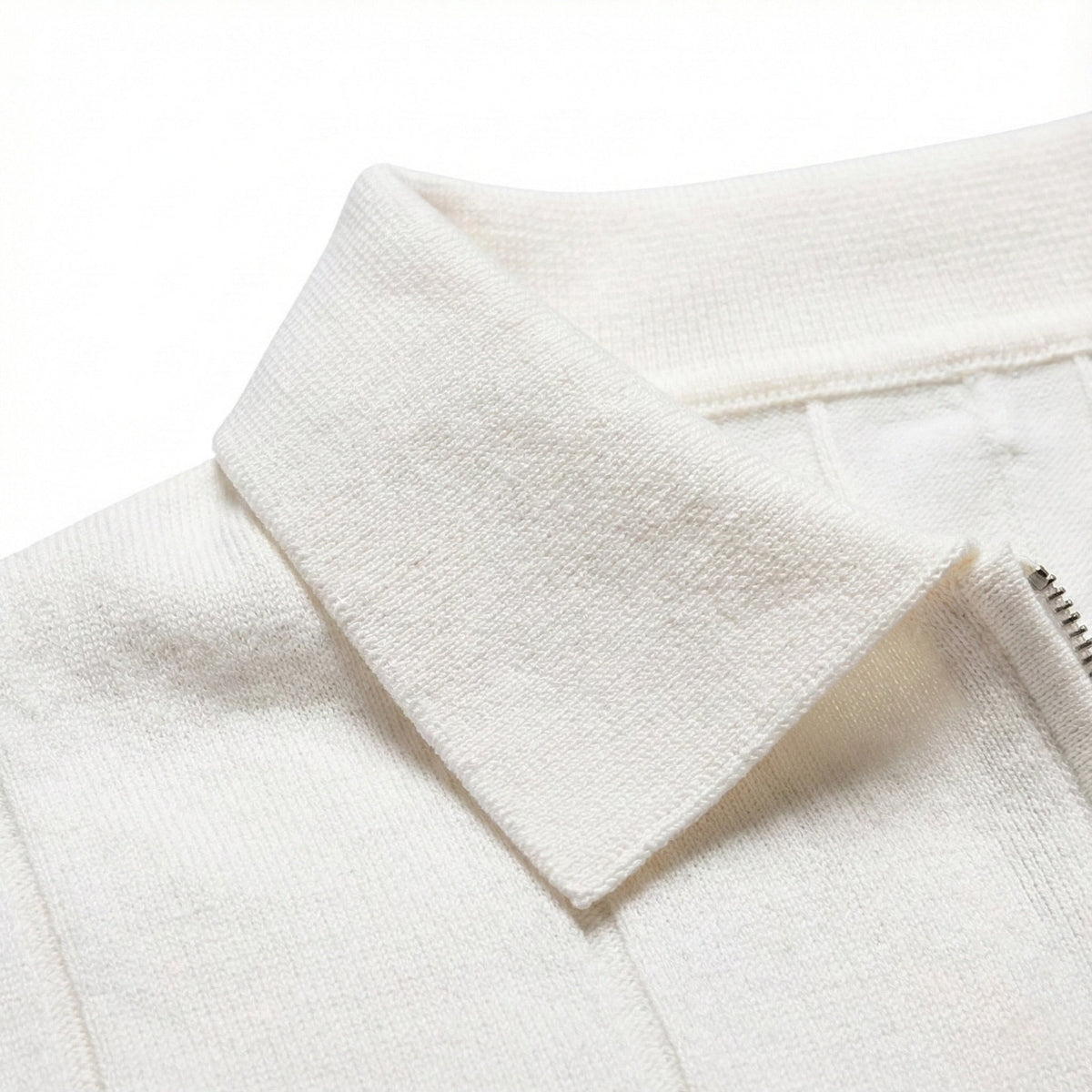 Men’s Quarter-Zip Ribbed Knit Polo Shirt