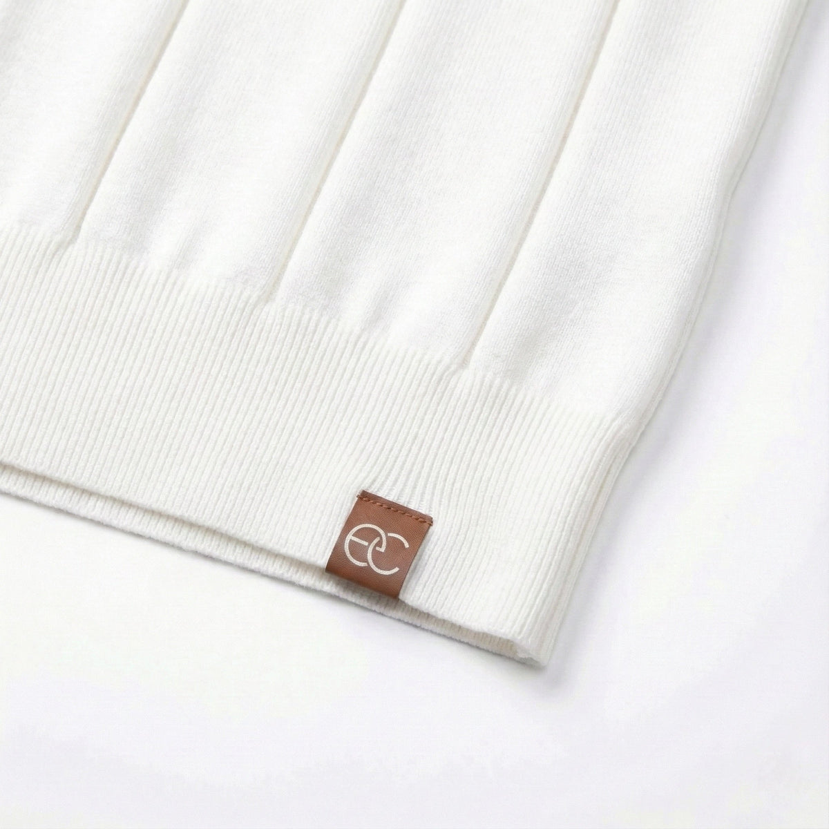 Men’s Quarter-Zip Ribbed Knit Polo Shirt