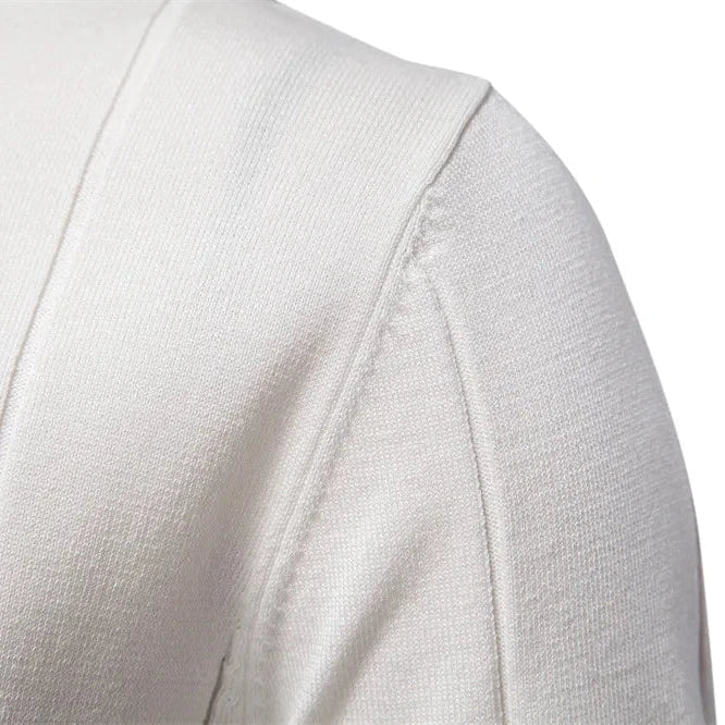 Men’s Quarter-Zip Ribbed Knit Polo Shirt